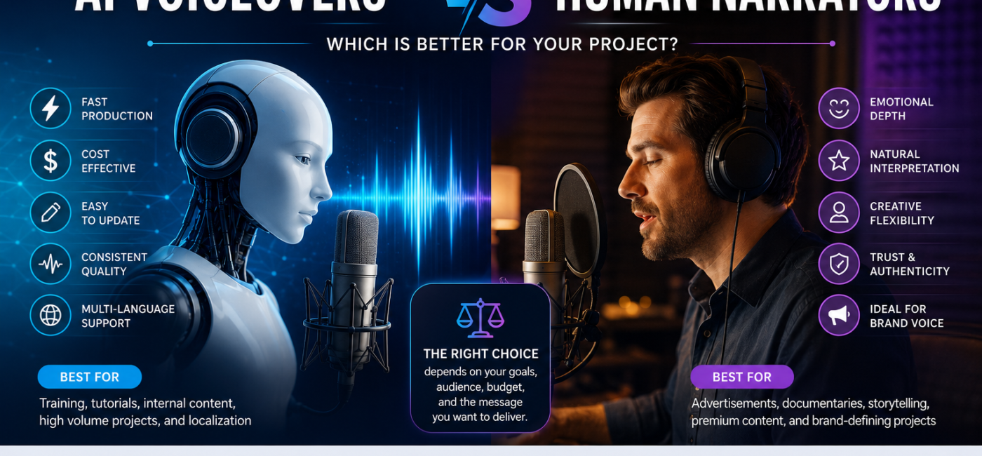 AI Voiceovers vs Human Narrators: Which Is Better in 2026?