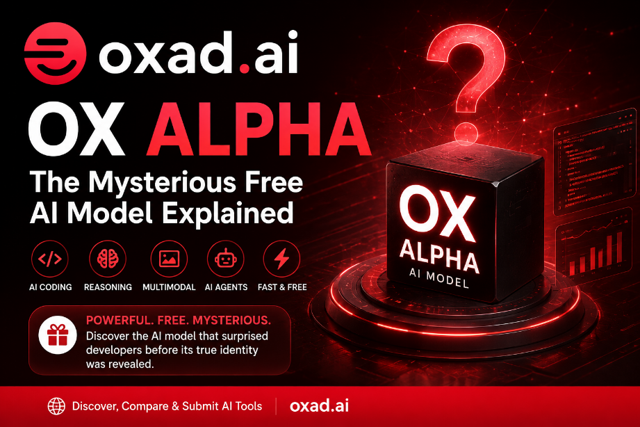 Ox Alpha mysterious AI model with OXAD.AI logo