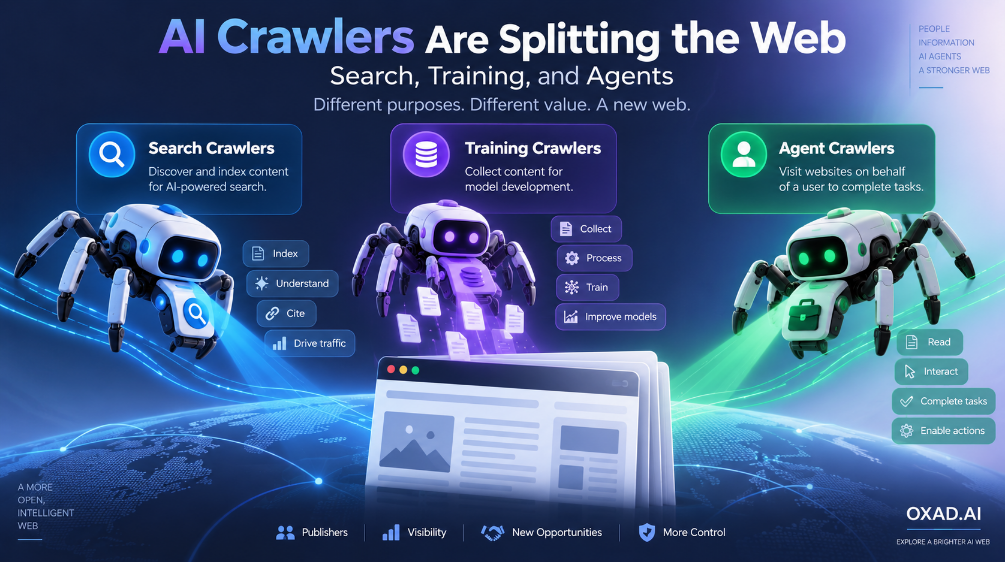 AI crawlers for search, training, and autonomous agents