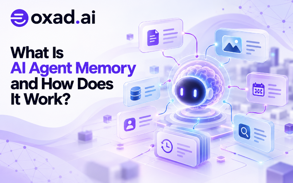 What Is AI Agent Memory and How Does It Work? AI agent memory connecting an AI agent with documents, databases, images, profiles, history, and search