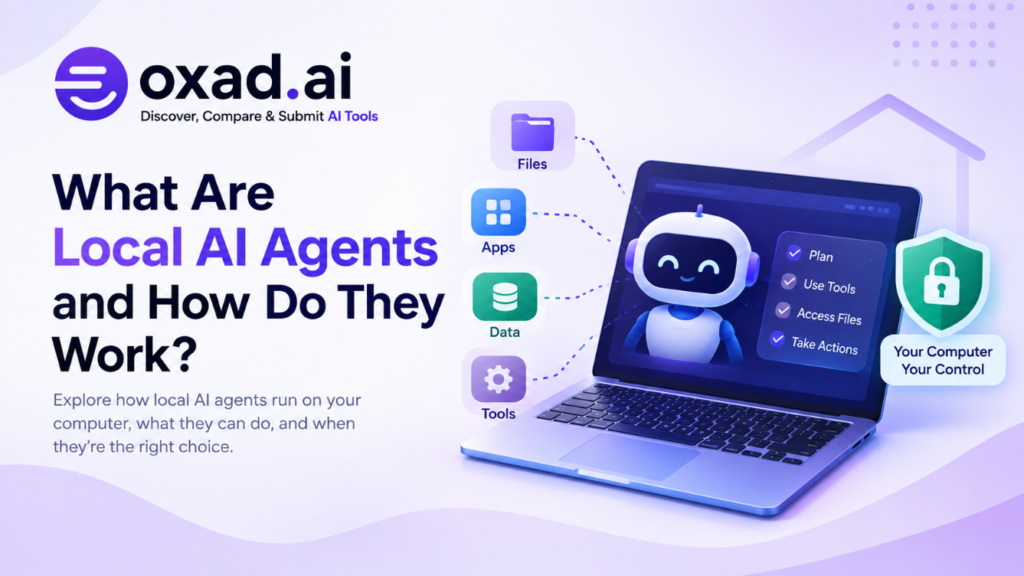 Local AI agent running on a computer with local models, files, and connected tools