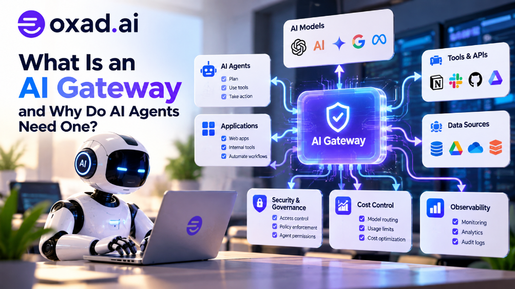 AI Gateway connecting AI agents with models, tools, data, security, and governance